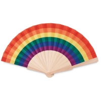 Houten regenboog waaier multicolour