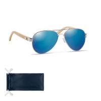 Bamboe zonnebril met hoesje Honiara blauw