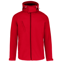 Kariban heren softshell jas met capuchon rood,3xl