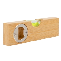 Bamboe flesopener met waterpas bamboe