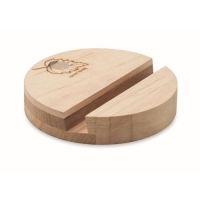 Houten telefoonhouder Grow round stand wood