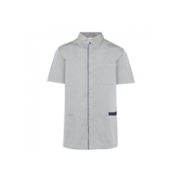 Herenoverhemd polykatoen drukknopen snow grey,2xl