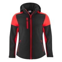 Prime Softshelljas dames zwart/rood,l