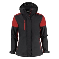 Prime padded softshelljas dames zwart/rood,l