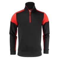 Sweater Prime halfzip zwart/rood,l