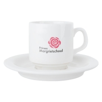 Stapelbare kop en schotel 150 ml wit