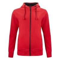 Classic hoody full zip dames rood,l
