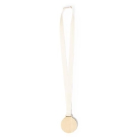 Lanyard houten medaille wit