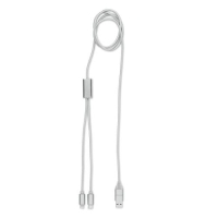 2-in-1 lange oplaadkabel Cablong zilver