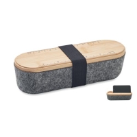 RPET vilten etui met deksel Mile wood