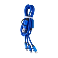 Nylon oplaadkabel Leif kobaltblauw