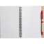 Milieuvriendelijk notitieboekje met balpen rood