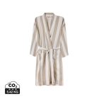 Katoenen hamam badjas S-M beige/wit