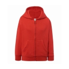 Kinder hooded sweatshirt met rits rood,5-6