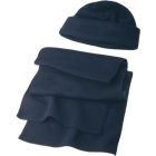 Fleece muts en sjaal blauw