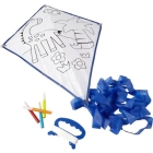 Polyester vlieger om zelf in te kleuren blauw