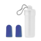 Gekleurde oordopjes in koker blauw