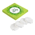Vierkant doosje Klavertje 4 mints wit