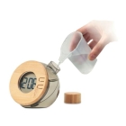 Water bamboe LCD-klok transparant grijs
