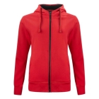 Classic hoody full zip dames rood,l