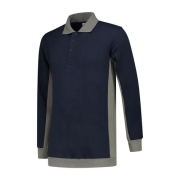 L&S Sweater Polo Workwear dark navy/pearl grey,3xl