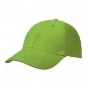 6 panel brushed cotton cap lime
