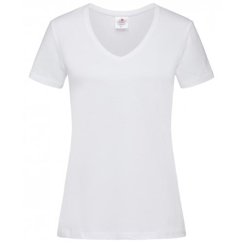 T-shirt Classic-V Woman wit,l