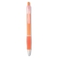 Pen met rubberen grip transparant oranje