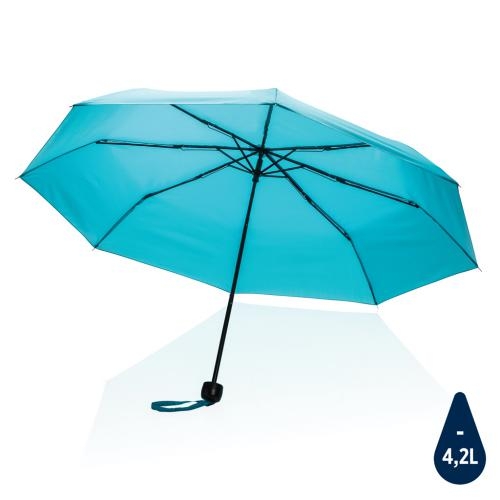 20.5 inch Impact AWARE™ RPET mini paraplu blauw