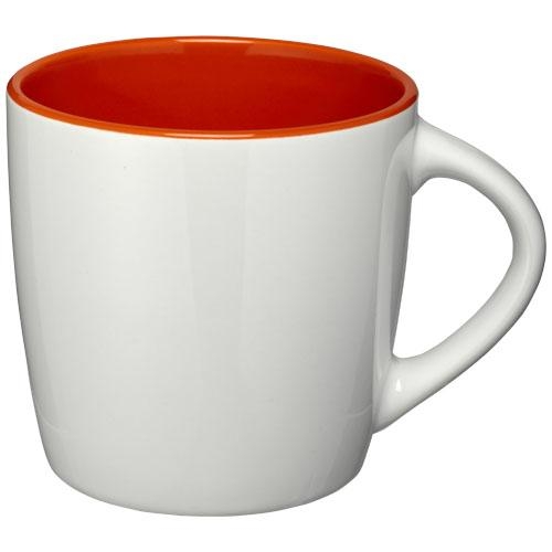 Azteek 340 ml keramische mok wit/oranje
