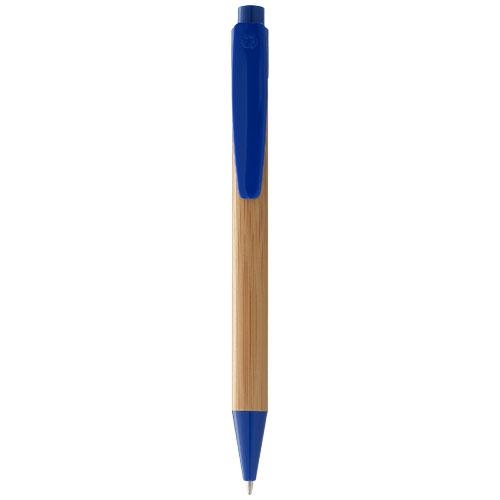 Borneo bamboe balpen naturel/koningsblauw