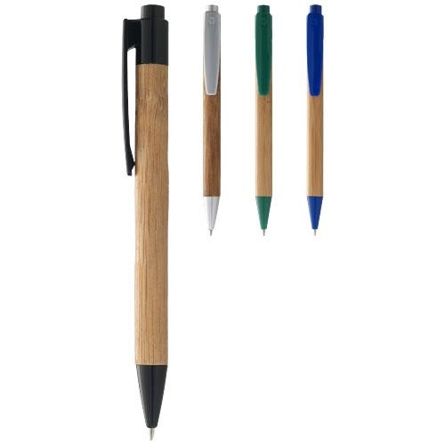 Borneo bamboe balpen naturel/koningsblauw