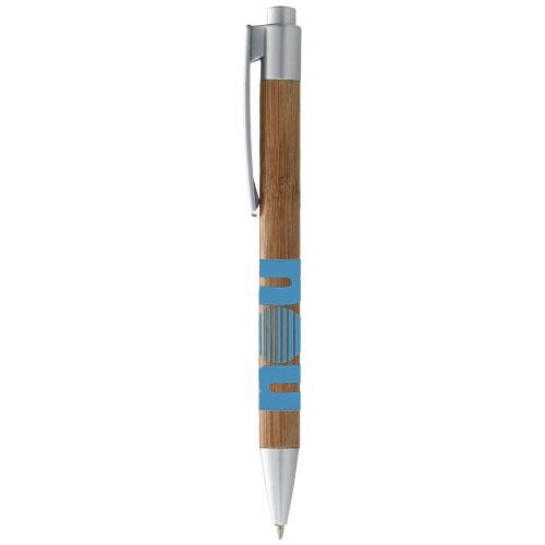 Borneo bamboe balpen naturel/zilver