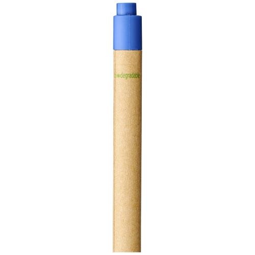 Berk balpen van gerecycled karton en maïs-kunststof blauw