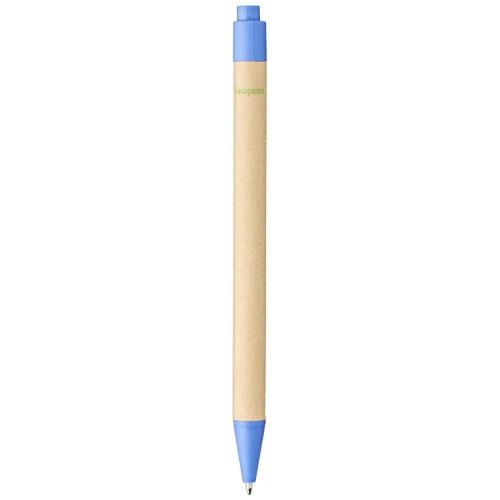 Berk balpen van gerecycled karton en maïs-kunststof blauw
