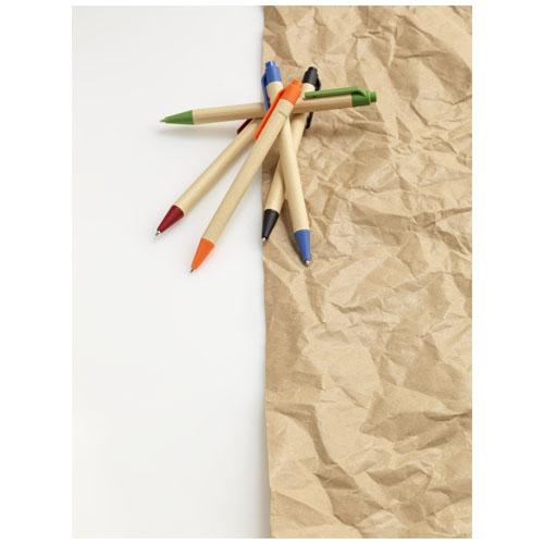 Berk balpen van gerecycled karton en maïs-kunststof blauw