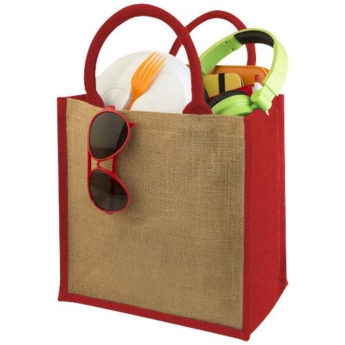 Chennai jute draagtas 16L naturel/rood