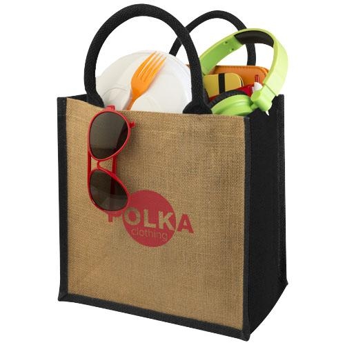 Chennai jute draagtas 16L naturel/zwart