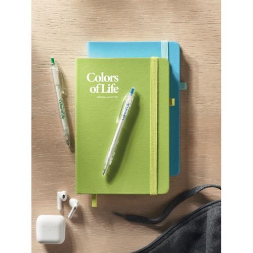 Gerecycled PU A5-notitieboek Arpu lemon