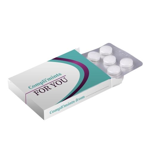 Medicijndoosje met 10 Compli'mints wit