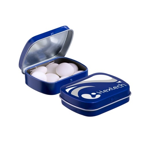 Mini scharnierblikje Mentos blauw