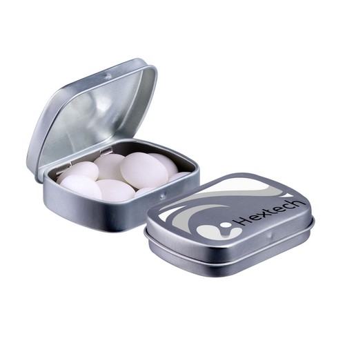 Mini scharnierblikje Mentos zilver