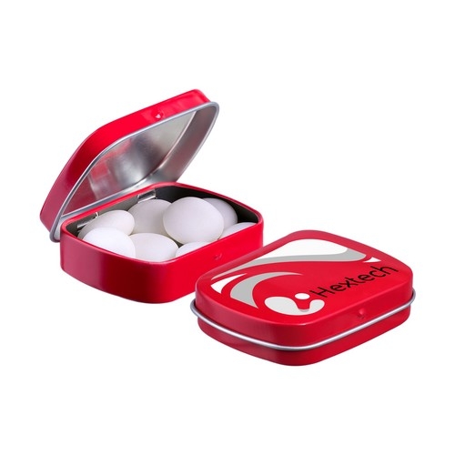 Mini scharnierblikje Mentos rood