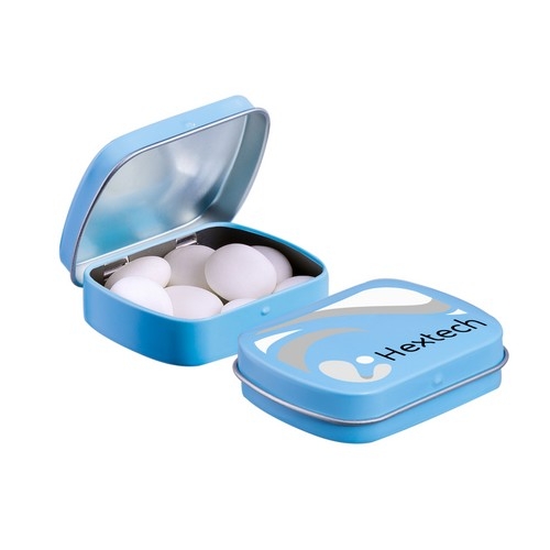 Mini scharnierblikje Mentos lichtblauw