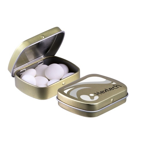 Mini scharnierblikje Mentos goud
