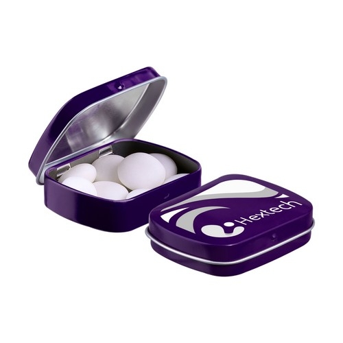 Mini scharnierblikje Mentos paars