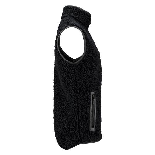 Bicolor teddy fleece bodywarmer Kingsley zwart,l
