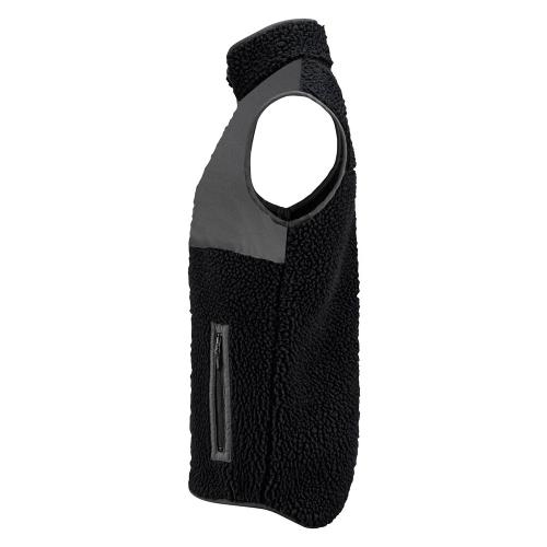 Bicolor teddy fleece bodywarmer Kingsley zwart,l