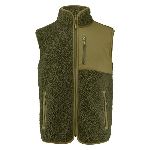 Bicolor teddy fleece bodywarmer Kingsley mosgroen,l