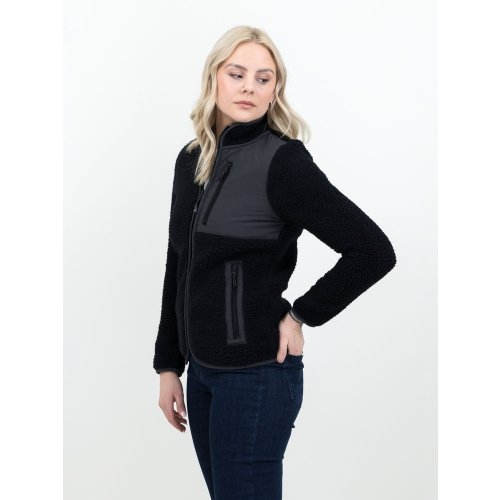 Teddy fleece sweater Kingsley woman zwart,2xl